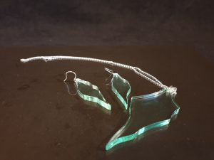 "Shards of Glass" earring and pendant set