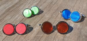 Selection of Marbled, Rhodium Plated Cufflinks