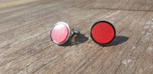 Pomegranate, Marbled Acrylic, Rhodium Plated Cufflinks
